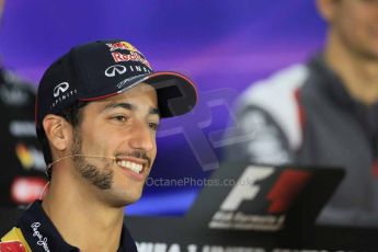 World © Octane Photographic Ltd. Thursday 30th October 2014, F1 USA GP, Austin, Texas, Circuit of the Americas (COTA) - FIA Press Conference. Infiniti Red Bull Racing – Daniel Ricciardo. Digital Ref: 1143LB1D7315