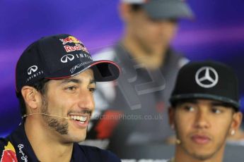 World © Octane Photographic Ltd. Thursday 30th October 2014, F1 USA GP, Austin, Texas, Circuit of the Americas (COTA) - FIA Press Conference. Infiniti Red Bull Racing – Daniel Ricciardo. Digital Ref: 1143LB1D7324