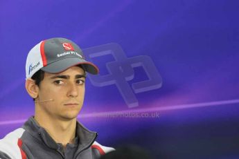 World © Octane Photographic Ltd. Thursday 30th October 2014, F1 USA GP, Austin, Texas, Circuit of the Americas (COTA) - FIA Press Conference. Sauber – Esteban Gutierrez. Digital Ref: 1143LB1D7364