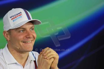 World © Octane Photographic Ltd. Thursday 30th October 2014, F1 USA GP, Austin, Texas, Circuit of the Americas (COTA) - FIA Press Conference. Williams Martini Racing – Valtteri Bottas. Digital Ref: 1143LB1D7381
