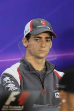 World © Octane Photographic Ltd. Thursday 30th October 2014, F1 USA GP, Austin, Texas, Circuit of the Americas (COTA) - FIA Press Conference. Sauber – Esteban Gutierrez. Digital Ref: 1143LB1D7407