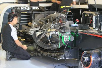 World © Octane Photographic Ltd. McLaren Honda MP4/30. Friday 27th November 2015, F1 Abu Dhabi Grand Prix, Practice 1, Yas Marina. Digital Ref: 1477CB1L4779