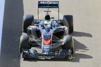 World © Octane Photographic Ltd. McLaren Honda MP4/30 – Fernando Alonso. Friday 27th November 2015, F1 Abu Dhabi Grand Prix, Practice 1, Yas Marina. Digital Ref: 1477CB1L5141