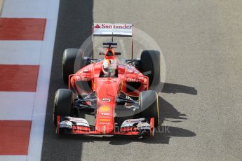 World © Octane Photographic Ltd. Scuderia Ferrari SF15-T– Sebastian Vettel. Friday 27th November 2015, F1 Abu Dhabi Grand Prix, Practice 1, Yas Marina. Digital Ref: 1477CB1L5158