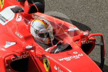 World © Octane Photographic Ltd. Scuderia Ferrari SF15-T– Sebastian Vettel. Friday 27th November 2015, F1 Abu Dhabi Grand Prix, Practice 1, Yas Marina. Digital Ref: 1477CB1L5162