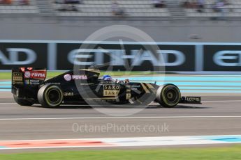 World © Octane Photographic Ltd. Lotus F1 Team Reserve Driver – Jolyon Palmer. Friday 27th November 2015, F1 Abu Dhabi Grand Prix, Practice 1, Yas Marina. Digital Ref: 1477CB1L5321