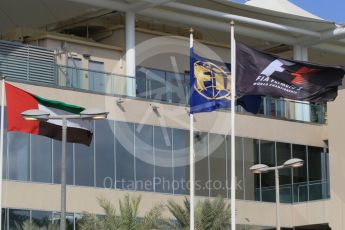 World © Octane Photographic Ltd. Formula 1 flags. Friday 27th November 2015, F1 Abu Dhabi Grand Prix, Practice 1, Yas Marina. Digital Ref: 1477CB1L5335