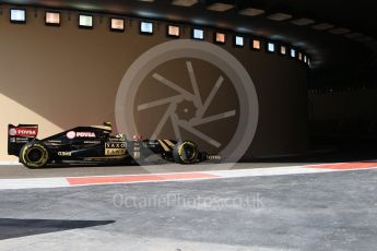 World © Octane Photographic Ltd. Lotus F1 Team E23 Hybrid – Pastor Maldonado. Friday 27th November 2015, F1 Abu Dhabi Grand Prix, Practice 1, Yas Marina. Digital Ref: 1477CB7D1659