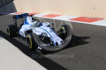 World © Octane Photographic Ltd. Williams Martini Racing FW37 – Felipe Massa. Friday 27th November 2015, F1 Abu Dhabi Grand Prix, Practice 1, Yas Marina. Digital Ref: 1477CB7D1727