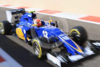 World © Octane Photographic Ltd. Sauber F1 Team C34-Ferrari – Felipe Nasr. Friday 27th November 2015, F1 Abu Dhabi Grand Prix, Practice 1, Yas Marina. Digital Ref: 1477CB7D1754