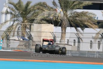 World © Octane Photographic Ltd. Lotus F1 Team E23 Hybrid – Pastor Maldonado. Friday 27th November 2015, F1 Abu Dhabi Grand Prix, Practice 1, Yas Marina. Digital Ref: 1477LB1D6441