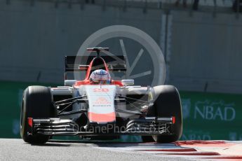 World © Octane Photographic Ltd. Manor Marussia F1 Team MR03B – William Stevens. Friday 27th November 2015, F1 Abu Dhabi Grand Prix, Practice 1, Yas Marina. Digital Ref: 1477LB1D6463
