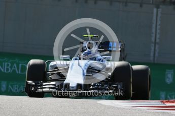 World © Octane Photographic Ltd. Williams Martini Racing FW37 – Valtteri Bottas. Friday 27th November 2015, F1 Abu Dhabi Grand Prix, Practice 1, Yas Marina. Digital Ref: 1477LB1D6588