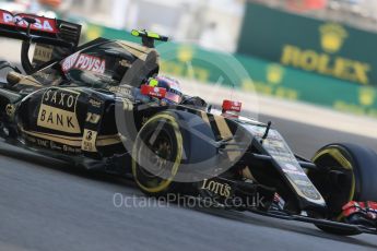 World © Octane Photographic Ltd. Lotus F1 Team E23 Hybrid – Pastor Maldonado. Friday 27th November 2015, F1 Abu Dhabi Grand Prix, Practice 1, Yas Marina. Digital Ref: 1477LB1D6829