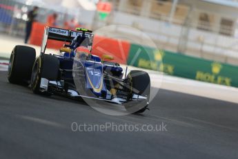 World © Octane Photographic Ltd. Sauber F1 Team C34-Ferrari – Felipe Nasr. Friday 27th November 2015, F1 Abu Dhabi Grand Prix, Practice 1, Yas Marina. Digital Ref: 1477LB1D6910