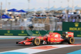 World © Octane Photographic Ltd. Scuderia Ferrari SF15-T– Kimi Raikkonen. Friday 27th November 2015, F1 Abu Dhabi Grand Prix, Practice 2, Yas Marina. Digital Ref: 1478CB1L5738