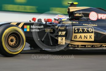 World © Octane Photographic Ltd. Lotus F1 Team E23 Hybrid – Pastor Maldonado. Friday 27th November 2015, F1 Abu Dhabi Grand Prix, Practice 2, Yas Marina. Digital Ref: 1478CB1L5829