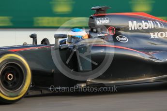 World © Octane Photographic Ltd. McLaren Honda MP4/30 – Fernando Alonso. Friday 27th November 2015, F1 Abu Dhabi Grand Prix, Practice 2, Yas Marina. Digital Ref: 1478CB1L5842