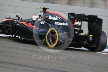 World © Octane Photographic Ltd. McLaren Honda MP4/30 - Jenson Button. Friday 27th November 2015, F1 Abu Dhabi Grand Prix, Practice 2, Yas Marina. Digital Ref: 1478CB1L5858