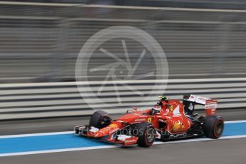 World © Octane Photographic Ltd. Scuderia Ferrari SF15-T– Kimi Raikkonen. Friday 27th November 2015, F1 Abu Dhabi Grand Prix, Practice 2, Yas Marina. Digital Ref: 1478CB1L5920