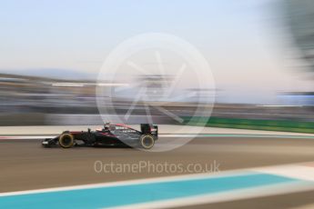 World © Octane Photographic Ltd. McLaren Honda MP4/30 - Jenson Button. Friday 27th November 2015, F1 Abu Dhabi Grand Prix, Practice 2, Yas Marina. Digital Ref: 1478CB7D2033