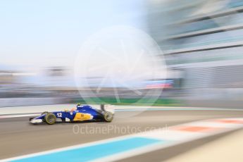 World © Octane Photographic Ltd. Sauber F1 Team C34-Ferrari – Felipe Nasr. Friday 27th November 2015, F1 Abu Dhabi Grand Prix, Practice 2, Yas Marina. Digital Ref: 1478CB7D2036