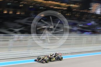 World © Octane Photographic Ltd. Lotus F1 Team E23 Hybrid – Pastor Maldonado. Friday 27th November 2015, F1 Abu Dhabi Grand Prix, Practice 2, Yas Marina. Digital Ref: 1478CB7D2494