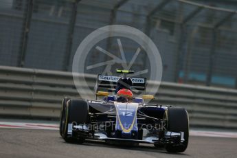 Nasr. Friday 27th November 2015, F1 Abu Dhabi Grand Prix, Practice 2, Yas Marina. Digital Ref: 1478LB1D7096