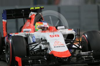 World © Octane Photographic Ltd. Manor Marussia F1 Team MR03B – Roberto Merhi. Friday 27th November 2015, F1 Abu Dhabi Grand Prix, Practice 2, Yas Marina. Digital Ref: 1478LB1D7464