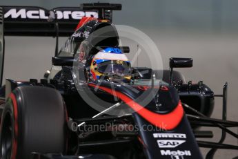 World © Octane Photographic Ltd. McLaren Honda MP4/30 – Fernando Alonso. Friday 27th November 2015, F1 Abu Dhabi Grand Prix, Practice 2, Yas Marina. Digital Ref: 1478LB1D7518
