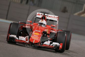 World © Octane Photographic Ltd. Scuderia Ferrari SF15-T– Sebastian Vettel. Friday 27th November 2015, F1 Abu Dhabi Grand Prix, Practice 2, Yas Marina. Digital Ref: 1478LB1D7773