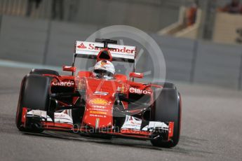 World © Octane Photographic Ltd. Scuderia Ferrari SF15-T– Sebastian Vettel. Friday 27th November 2015, F1 Abu Dhabi Grand Prix, Practice 2, Yas Marina. Digital Ref: 1478LB1D7882