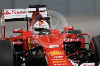 World © Octane Photographic Ltd. Scuderia Ferrari SF15-T– Sebastian Vettel. Friday 27th November 2015, F1 Abu Dhabi Grand Prix, Practice 2, Yas Marina. Digital Ref: 1478LB1D7885
