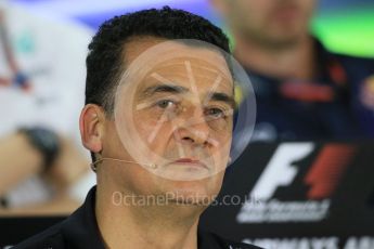 World © Octane Photographic Ltd.. Friday 27th November 2015, F1 Abu Dhabi Grand Prix, Team Personnel FIA Press Conference, Yas Marina. Fererico Gastaldi – Lotus F1 Team Deputy Team Principal. Digital Ref: 1480LB1D8044