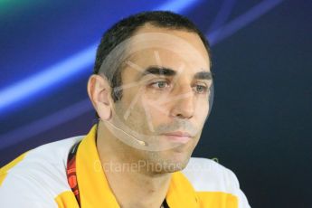 World © Octane Photographic Ltd.. Friday 27th November 2015, F1 Abu Dhabi Grand Prix, Team Personnel FIA Press Conference, Yas Marina. Cyril Abiteboul – Renault Sport F1. Digital Ref: 1480LB1D8052