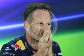 World © Octane Photographic Ltd.. Friday 27th November 2015, F1 Abu Dhabi Grand Prix, Team Personnel FIA Press Conference, Yas Marina. Christian Horner – Infiniti Red Bull Racing Team Principle. Digital Ref: 1480LB1D8058
