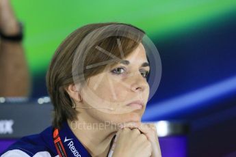 World © Octane Photographic Ltd.. Friday 27th November 2015, F1 Abu Dhabi Grand Prix, Team Personnel FIA Press Conference, Yas Marina. Claire Williams – Williams Martini Racing Deputy Team Principal. Digital Ref: 1480LB1D8061