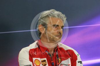 World © Octane Photographic Ltd.. Friday 27th November 2015, F1 Abu Dhabi Grand Prix, Team Personnel FIA Press Conference, Yas Marina. Maurizio Arrivabene – Scuderia Ferrari Team Principal. Digital Ref: 1480LB1D8129