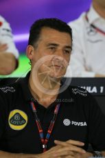 World © Octane Photographic Ltd.. Friday 27th November 2015, F1 Abu Dhabi Grand Prix, Team Personnel FIA Press Conference, Yas Marina. Fererico Gastaldi – Lotus F1 Team Deputy Team Principal. Digital Ref: 1480LB1D8135