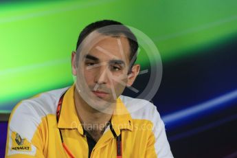 World © Octane Photographic Ltd.. Friday 27th November 2015, F1 Abu Dhabi Grand Prix, Team Personnel FIA Press Conference, Yas Marina. Cyril Abiteboul – Renault Sport F1. Digital Ref: 1480LB1D8144