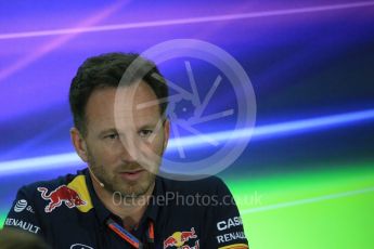 World © Octane Photographic Ltd.. Friday 27th November 2015, F1 Abu Dhabi Grand Prix, Team Personnel FIA Press Conference, Yas Marina. Christian Horner – Infiniti Red Bull Racing Team Principle. Digital Ref: 1480LB1D8151