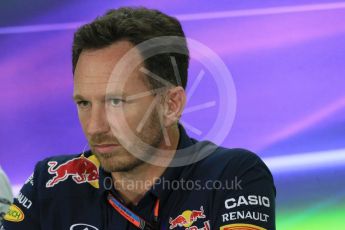 World © Octane Photographic Ltd.. Friday 27th November 2015, F1 Abu Dhabi Grand Prix, Team Personnel FIA Press Conference, Yas Marina. Christian Horner – Infiniti Red Bull Racing Team Principle. Digital Ref: 1480LB1D8168