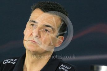 World © Octane Photographic Ltd.. Friday 27th November 2015, F1 Abu Dhabi Grand Prix, Team Personnel FIA Press Conference, Yas Marina. Fererico Gastaldi – Lotus F1 Team Deputy Team Principal. Digital Ref: 1480LB1D8199