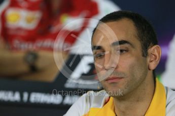 World © Octane Photographic Ltd.. Friday 27th November 2015, F1 Abu Dhabi Grand Prix, Team Personnel FIA Press Conference, Yas Marina. Cyril Abiteboul – Renault Sport F1. Digital Ref: 1480LB1D8207