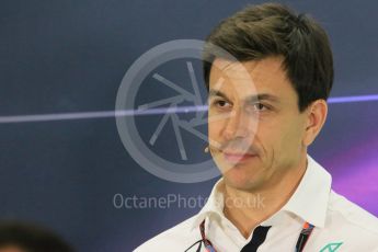 World © Octane Photographic Ltd.. Friday 27th November 2015, F1 Abu Dhabi Grand Prix, Team Personnel FIA Press Conference, Yas Marina. Toto Wolff – Mercedes AMG Petronas Executive Director. Digital Ref: 1480LB1D8214