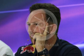 World © Octane Photographic Ltd.. Friday 27th November 2015, F1 Abu Dhabi Grand Prix, Team Personnel FIA Press Conference, Yas Marina. Christian Horner – Infiniti Red Bull Racing Team Principle. Digital Ref: 1480LB1D8240