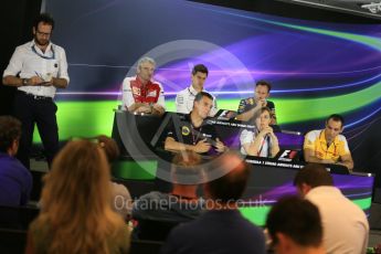 World © Octane Photographic Ltd.. Friday 27th November 2015, F1 Abu Dhabi Grand Prix, Team Personnel FIA Press Conference, Yas Marina. Cyril Abiteboul – Renault Sport F1, Maurizio Arrivabene – Scuderia Ferrari Team Principal, Fererico Gastaldi – Lotus F1 Team Deputy Team Principal, Christian Horner – Infiniti Red Bull Racing Team Principle, Claire Williams – Williams Martini Racing Deputy Team Principal, Toto Wolff – Mercedes AMG Petronas Executive Director. Digital Ref: 1480LB5D4336