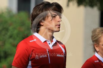 World © Octane Photographic Ltd. Thursday 26th November 2015, F1 Abu Dhabi Grand Prix, Drivers’ FIA Press Conference, Yas Marina. Manor Marussia F1 Team – Roberto Merhi.  Digital Ref: 1471CB1L3962