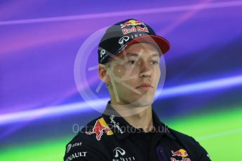 World © Octane Photographic Ltd. Thursday 26th November 2015, F1 Abu Dhabi Grand Prix, Drivers’ FIA Press Conference, Yas Marina. Infiniti Red Bull Racing – Daniil Kvyat.  Digital Ref: 1471LB1D4710