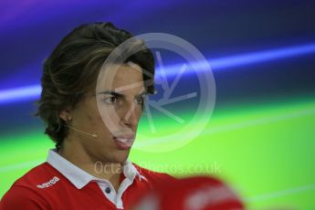 World © Octane Photographic Ltd. Thursday 26th November 2015, F1 Abu Dhabi Grand Prix, Drivers’ FIA Press Conference, Yas Marina. Lotus F1 Team – Romain Grosjean.  Digital Ref: 1471LB1D4732